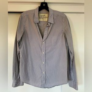 Frank & Eileen Barry Cotton Button-Up Blue & White Check Shirt, Size M
